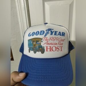 Vintage Goodyear Blue and White Trucker Hat